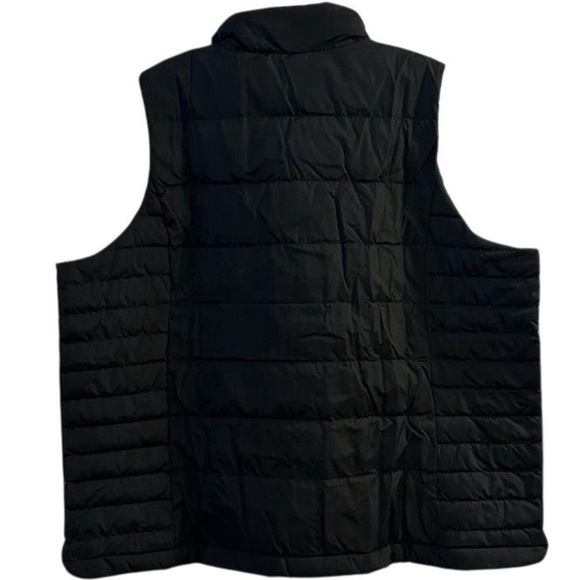 Lands' End Women's 3X Black Puffer Vest Lightweight Packable Snap Side Pockets - Picture 3 of 9